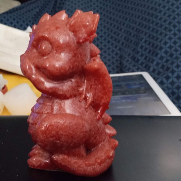 Handmade Red Speak No Evil Dragon Statue - Picture 2 of 6